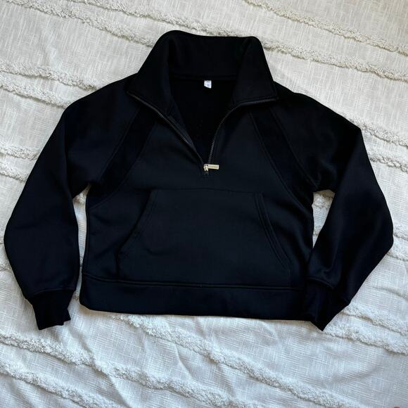 Cropped Pullover Sweatshirt Black Size M - Picture 4 of 5